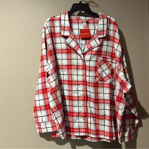 Wondershop Plus size Red and White Plaid holiday pajamas tops size 4X NEW